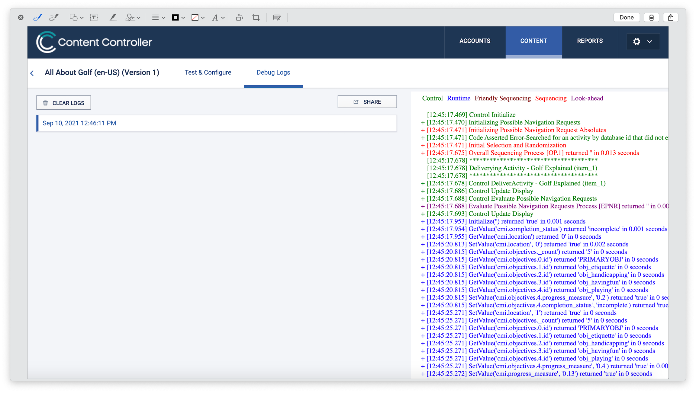 Debug logs