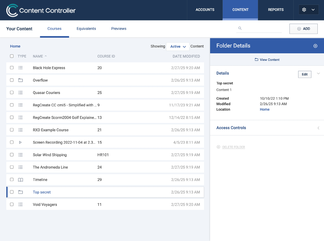 Folder details