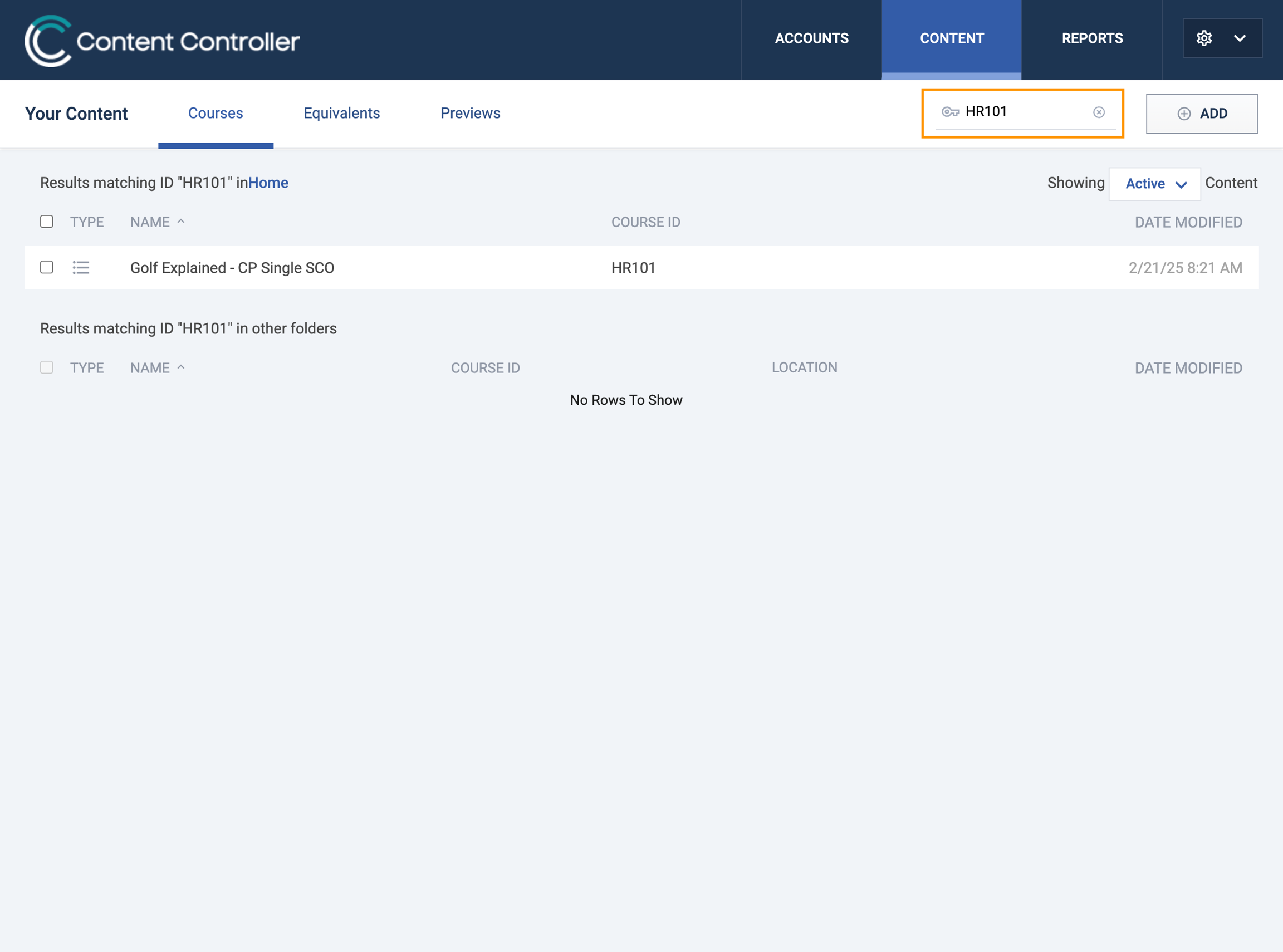 Searching Content Controller using a custom course ID