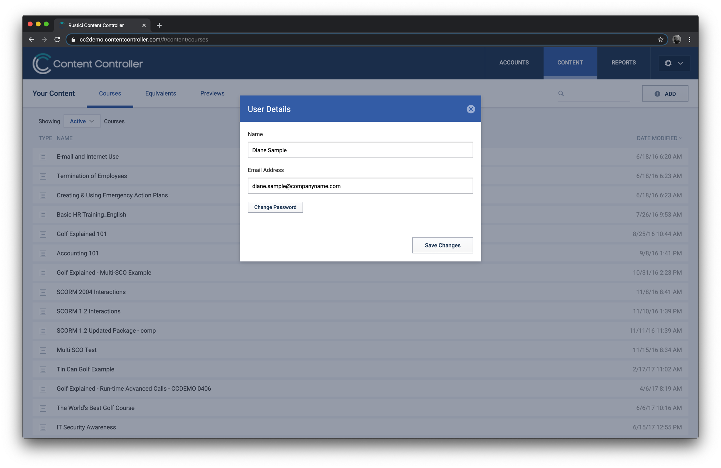Updating your user details