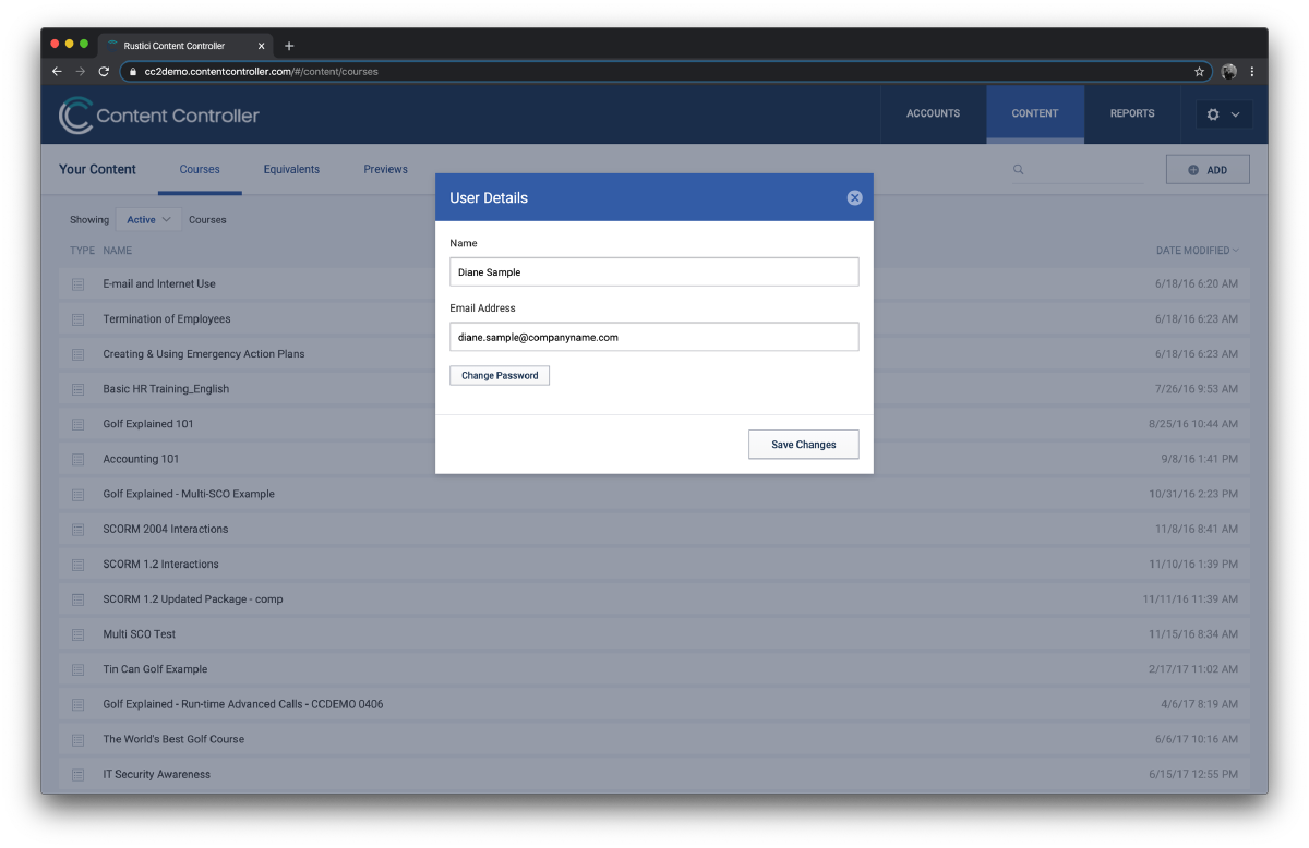 Updating your user details